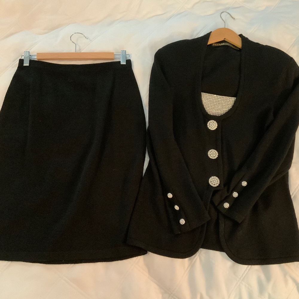 Black Cocktail Suit - Knit